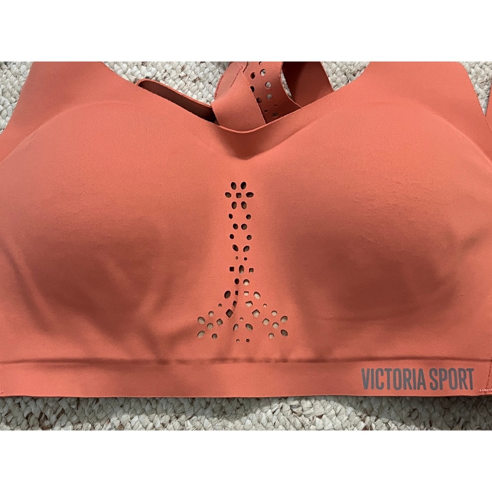 Victoria Sport Angel Max Sports Bra Women 34B Coral Racerback High Impact Yoga - Picture 4 of 11